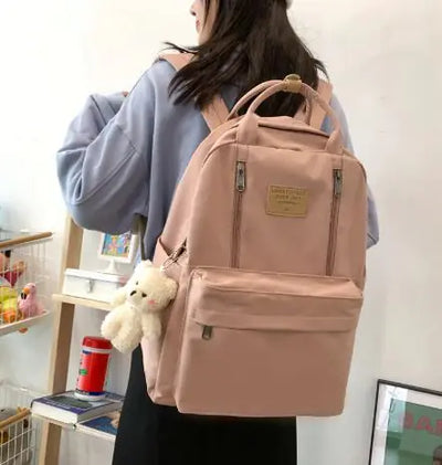 School Bag Double Zipper Tote Bags